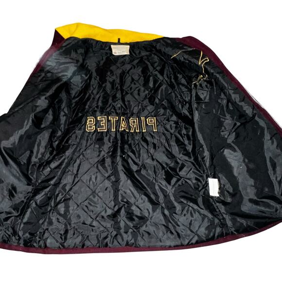 Vintage Varsity Wool hooded Delong coat sz 38. Southeast Pirate "Jennifer" Gold - Picture 4 of 11